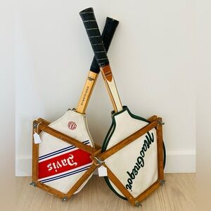 COPY - Vintage wooden badminton rackets a pair of of 2